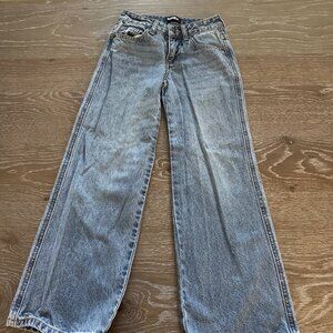 EUC WORN ONCE Girls Katie J NYC low rise wide leg denim jeans size 7/8